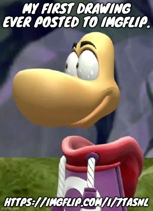 Bald rayman | MY FIRST DRAWING EVER POSTED TO IMGFLIP. HTTPS://IMGFLIP.COM/I/7TASNL | image tagged in bald rayman | made w/ Imgflip meme maker