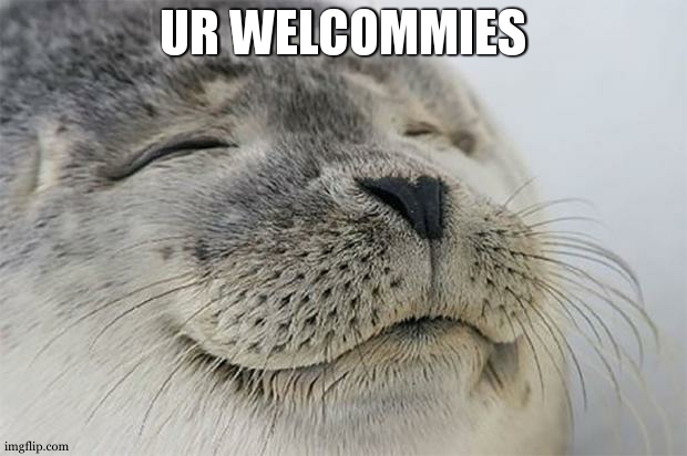 Satisfied Seal Meme | UR WELCOMMIES | image tagged in memes,satisfied seal | made w/ Imgflip meme maker