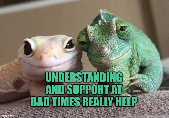 Understanding and support at bad times really help | UNDERSTANDING AND SUPPORT AT BAD TIMES REALLY HELP | image tagged in support,understanding,upset,memories,bad memory | made w/ Imgflip meme maker