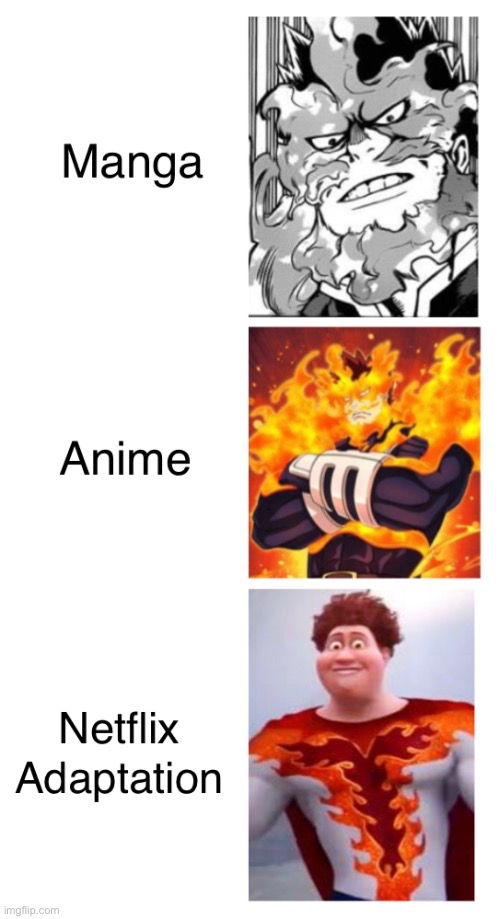 Am i the only one to notice? | image tagged in my hero academia,enji todoroki,manga anime netflix adaption | made w/ Imgflip meme maker