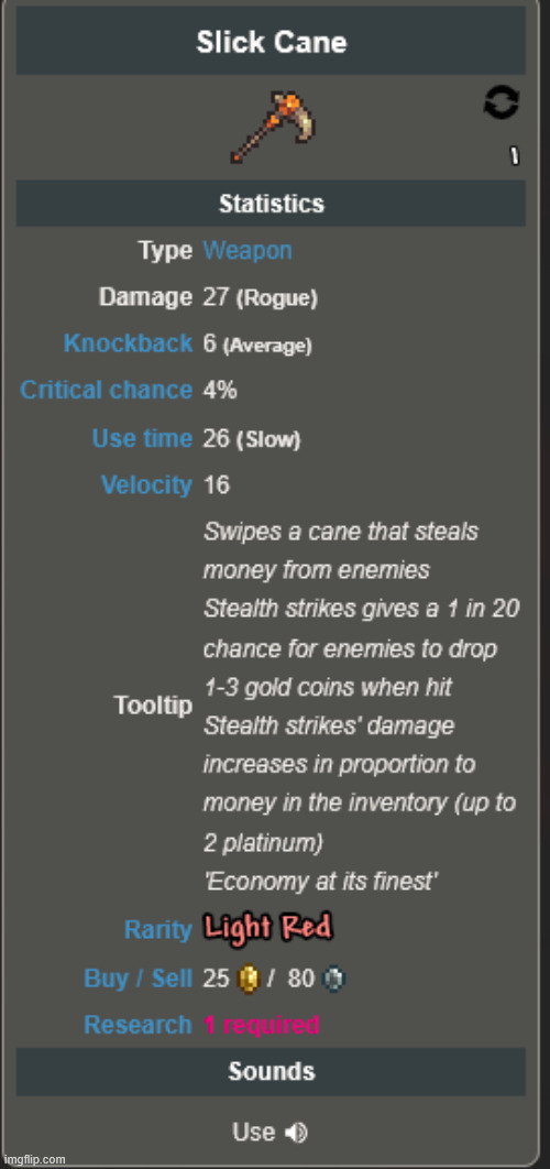 behold the most broken calamity mod weapon | made w/ Imgflip meme maker