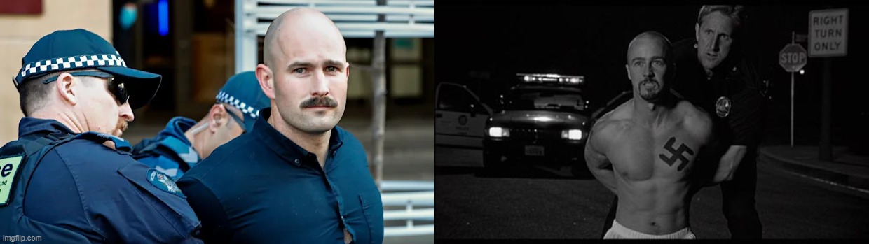 rather uncanny resemblance. | image tagged in american history x,thomas sewell | made w/ Imgflip meme maker