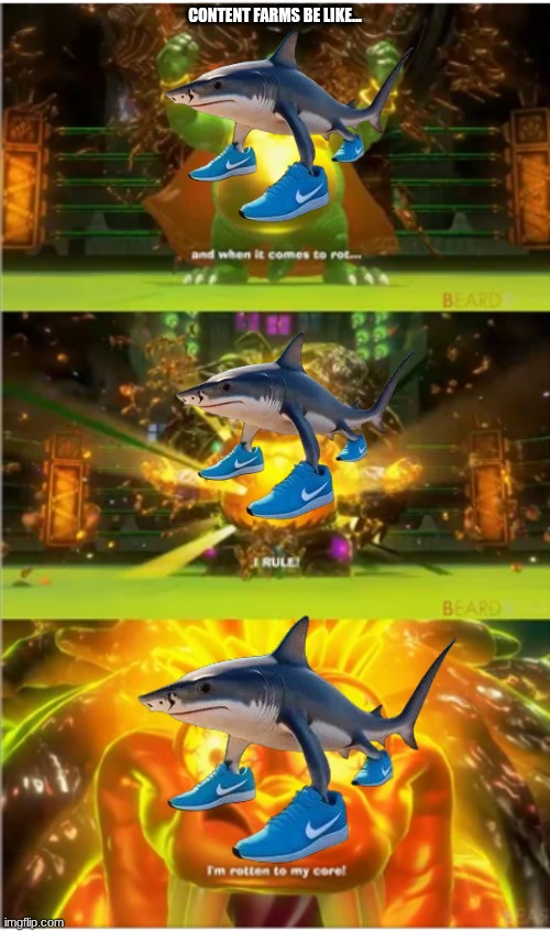 This new meme template I made | CONTENT FARMS BE LIKE... | image tagged in donkey kong | made w/ Imgflip meme maker