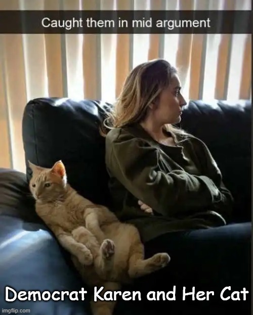 Woman's Best Friend? | Democrat Karen and Her Cat | image tagged in sad,sjws,angry sjw,sad but true,angry women,karen | made w/ Imgflip meme maker