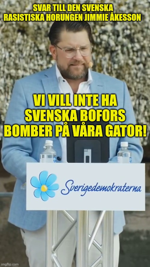 Horunge Massmördare Jimmie Åkesson Blank Meme Template