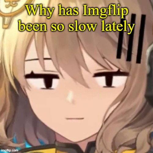 Anis | Why has Imgflip been so slow lately | image tagged in anis | made w/ Imgflip meme maker