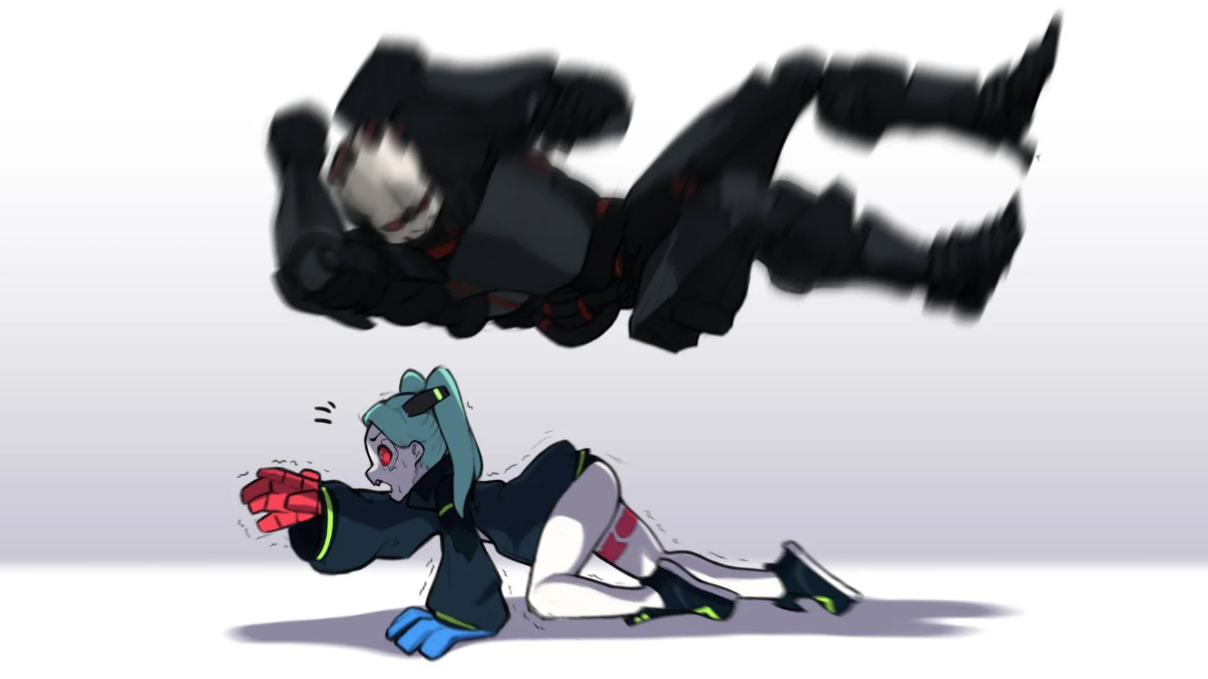 Cyberpunk Edgerunners Seige Elbow drop Blank Meme Template