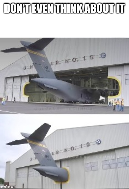 Just don't | DON'T EVEN THINK ABOUT IT | image tagged in airplane,memes | made w/ Imgflip meme maker