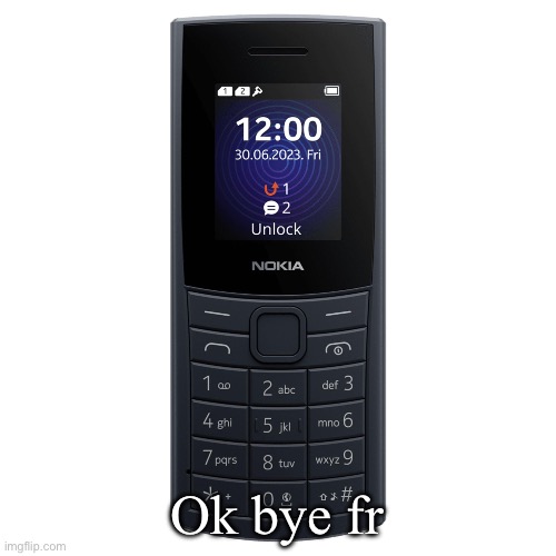 nokia 110 4g | Ok bye fr | image tagged in nokia 110 4g | made w/ Imgflip meme maker
