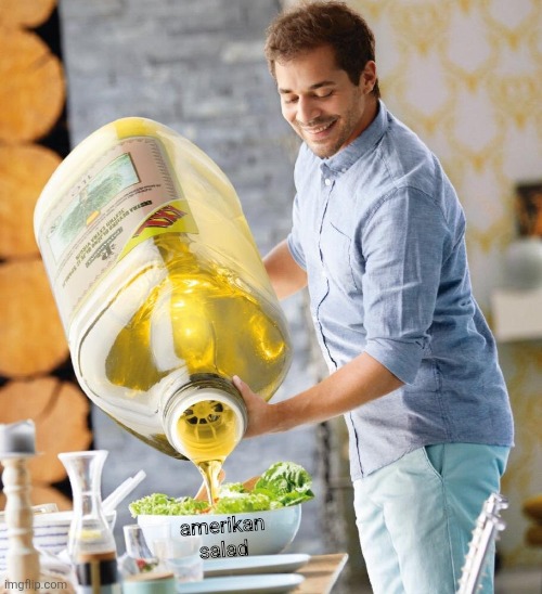 amerikan salad | amerikan salad | image tagged in lidl oil,america,american flag,points | made w/ Imgflip meme maker