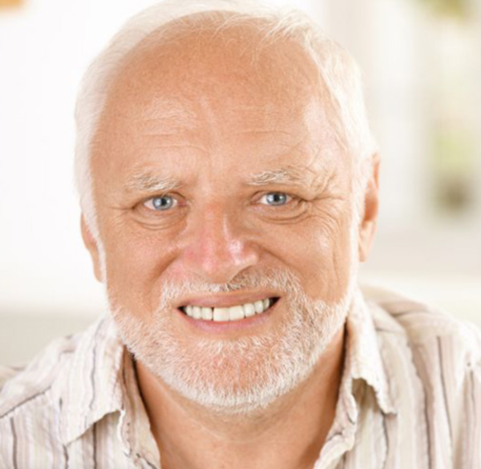 Old Man Awkward Smile Blank Meme Template