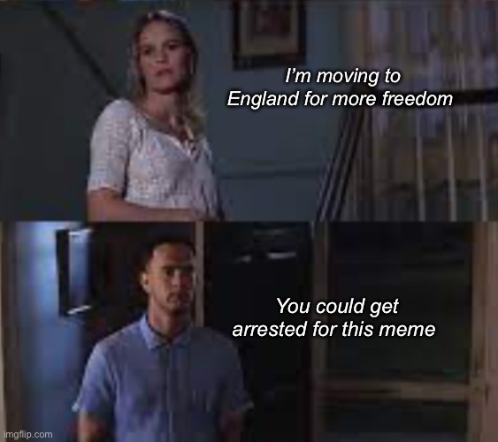 She’s not a smart woman | I’m moving to England for more freedom; You could get arrested for this meme | image tagged in politics lol,memes | made w/ Imgflip meme maker