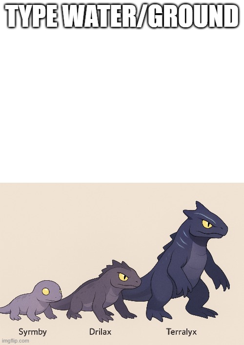 new fakemon | TYPE WATER/GROUND | image tagged in pokemon,fakemon | made w/ Imgflip meme maker