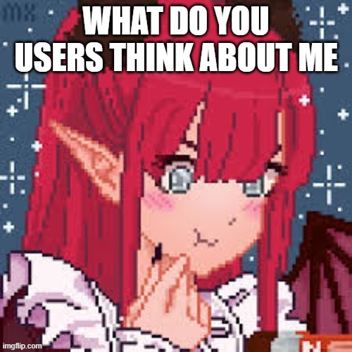 heh | WHAT DO YOU USERS THINK ABOUT ME | image tagged in new temp | made w/ Imgflip meme maker