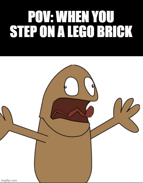 Wilkins screaming | POV: WHEN YOU STEP ON A LEGO BRICK | image tagged in wilkins screaming meme | made w/ Imgflip meme maker