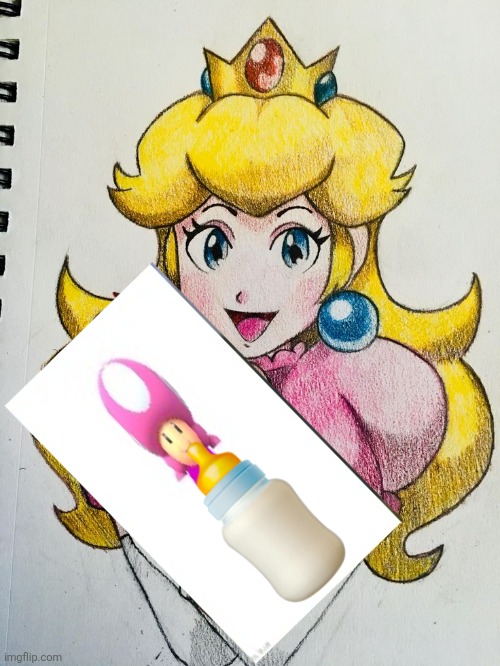 Peach & Her Baby Toadette! Blank Meme Template