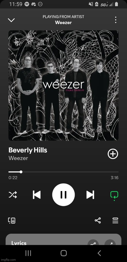My favorite Weezer song | made w/ Imgflip meme maker