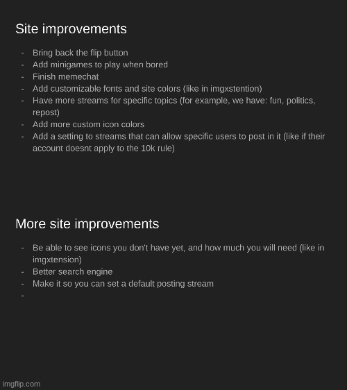 ideas to improve imgflip | made w/ Imgflip meme maker