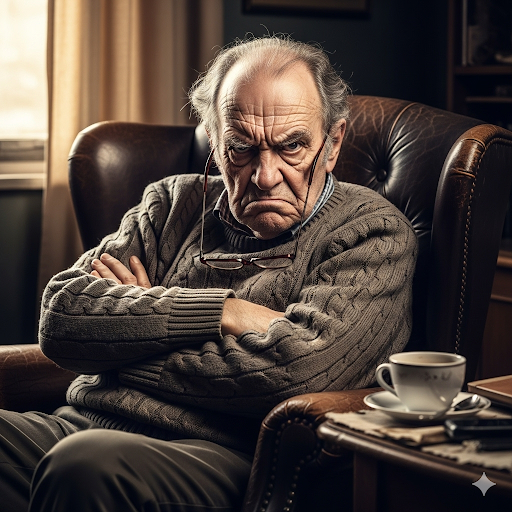 Grumpy old man Blank Meme Template