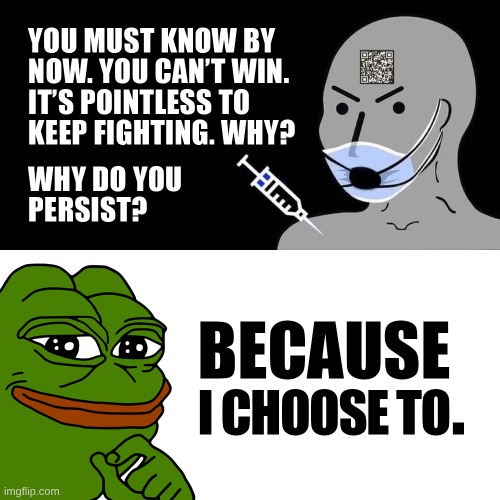 Because I Choose To | image tagged in pepe the frog,hero | made w/ Imgflip meme maker