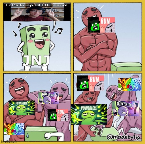 bfdi | JNJ | image tagged in guy getting beat up | made w/ Imgflip meme maker