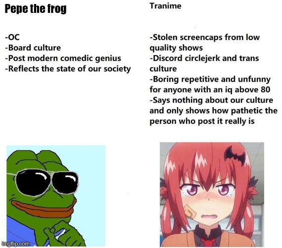 image tagged in pepe the frog,anime,true | made w/ Imgflip meme maker