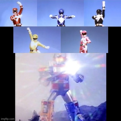 Megazord Transformation | image tagged in megazord transformation | made w/ Imgflip meme maker