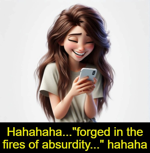 Hahahaha..."forged in the fires of absurdity..." hahaha | made w/ Imgflip meme maker