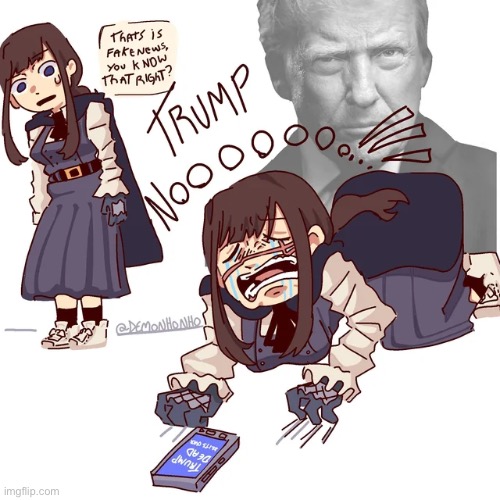 image tagged in memes,shitpost,yoru,ass,trump,chainsaw bear | made w/ Imgflip meme maker