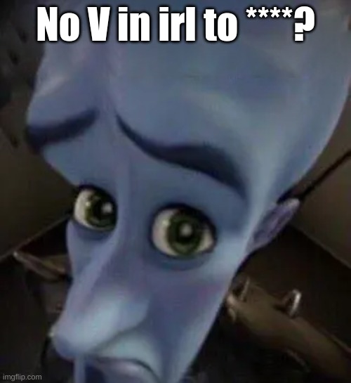 No V for you, no V for anyone | No V in irl to ****? | image tagged in there are no tags,making it so this meme will most likely never be seen again | made w/ Imgflip meme maker