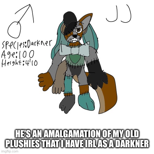 Awakened | HE'S AN AMALGAMATION OF MY OLD PLUSHIES THAT I HAVE IRL AS A DARKNER | made w/ Imgflip meme maker