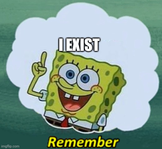 Remember | I EXIST | image tagged in remember | made w/ Imgflip meme maker