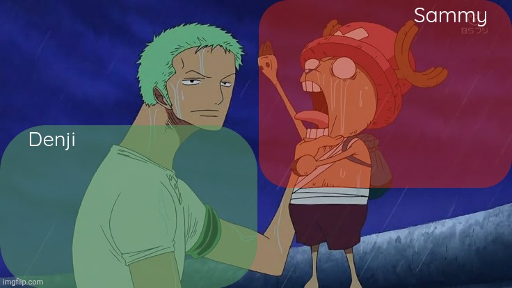 Denji and Sammy shared announcement template Blank Meme Template