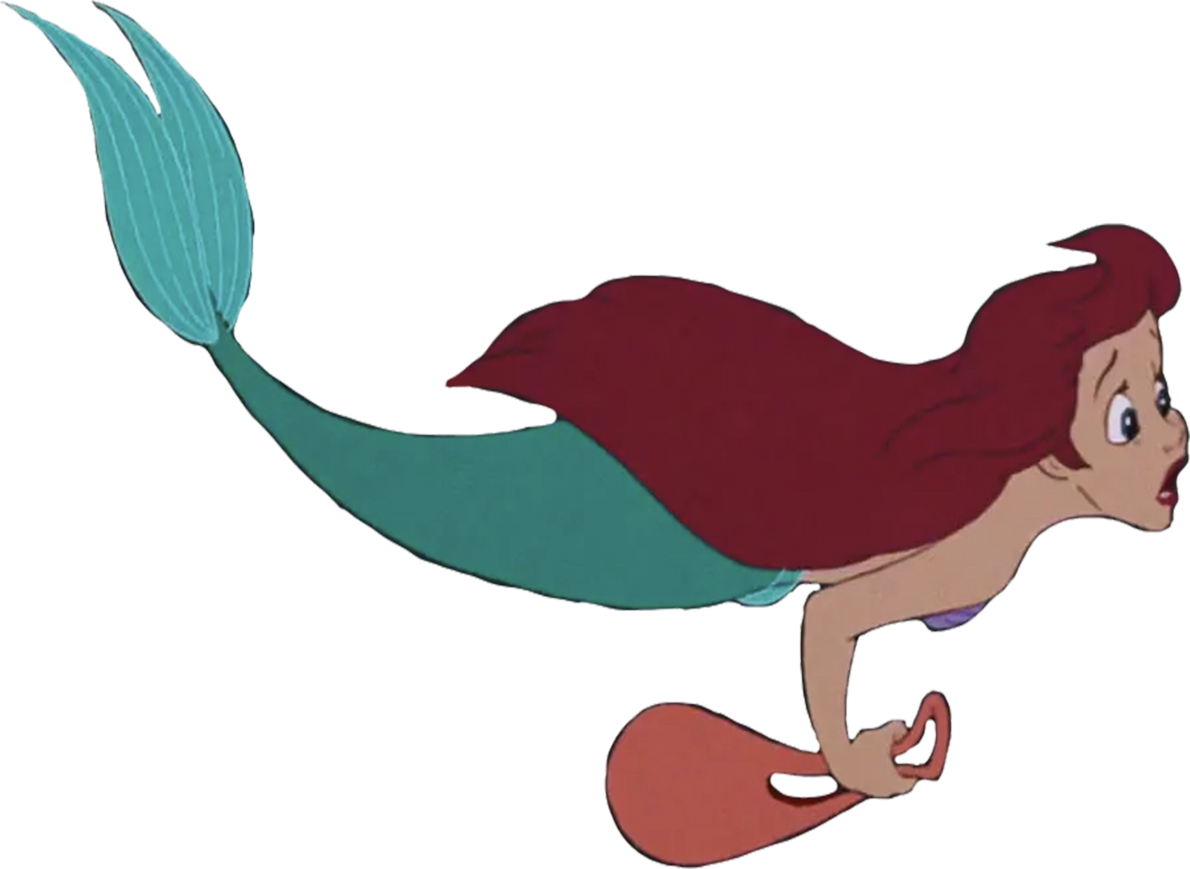 Ariel swimming Blank Meme Template