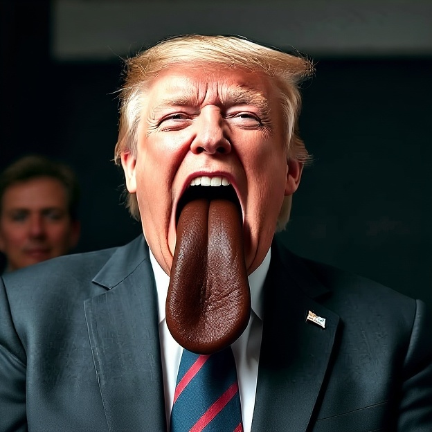 High Quality Brown-tongue Trump Blank Meme Template