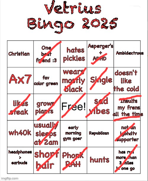 . | image tagged in vetrius bingo 2025 | made w/ Imgflip meme maker