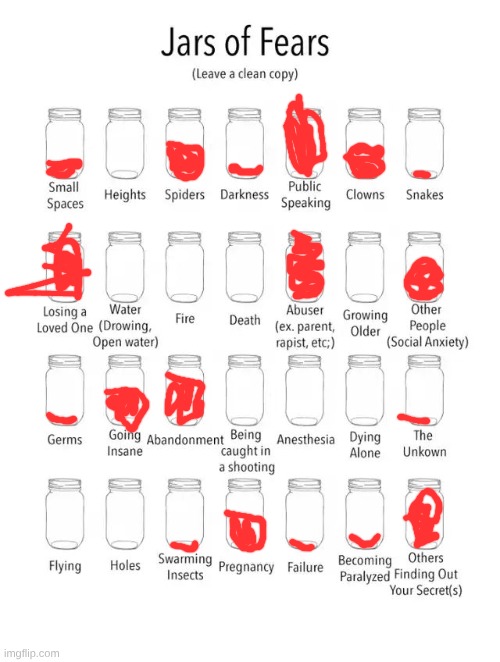 Jar of fears clear version | image tagged in jar of fears clear version | made w/ Imgflip meme maker