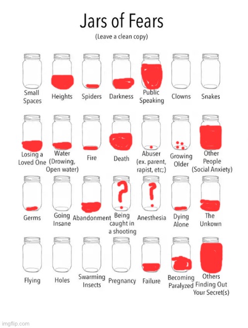 Jar of fears clear version | image tagged in jar of fears clear version | made w/ Imgflip meme maker