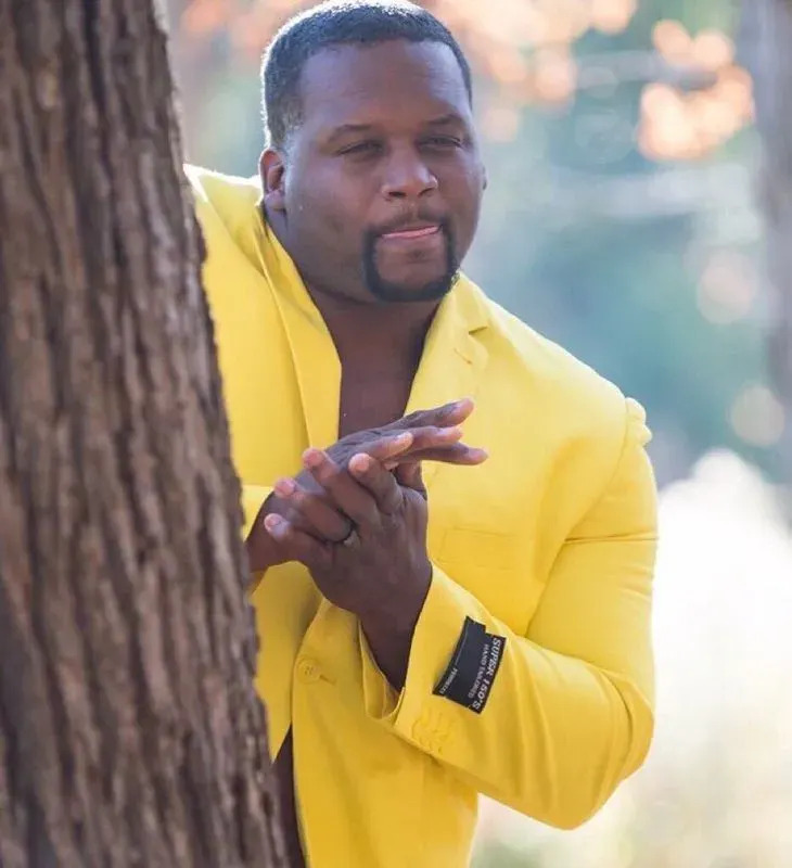 black guy behind the trees Blank Meme Template
