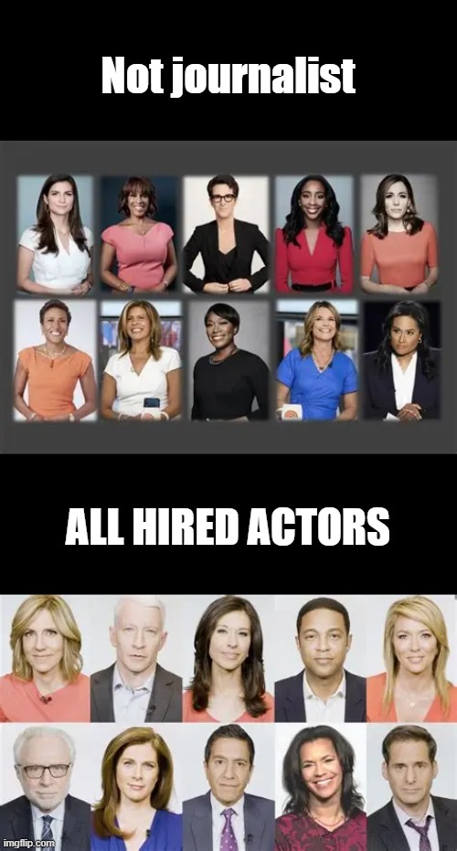 Not journalist; ALL HIRED ACTORS | made w/ Imgflip meme maker