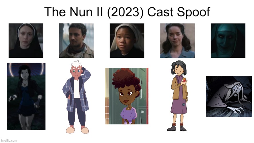 Credit to Waldness Topic International for this used | image tagged in meme,memes,spoof cast,the nun 2,characters,roles | made w/ Imgflip meme maker