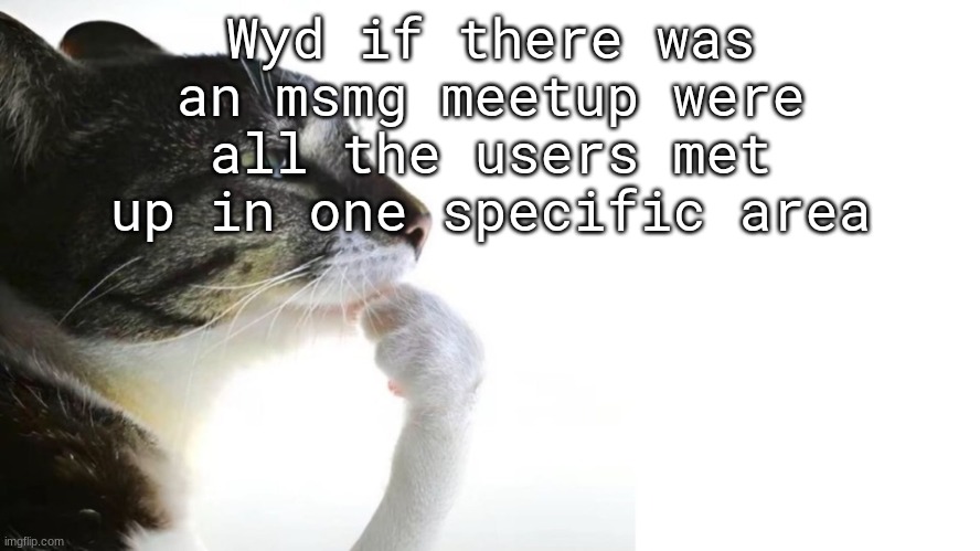 Thinker | Wyd if there was an msmg meetup were all the users met up in one specific area | image tagged in thinker | made w/ Imgflip meme maker