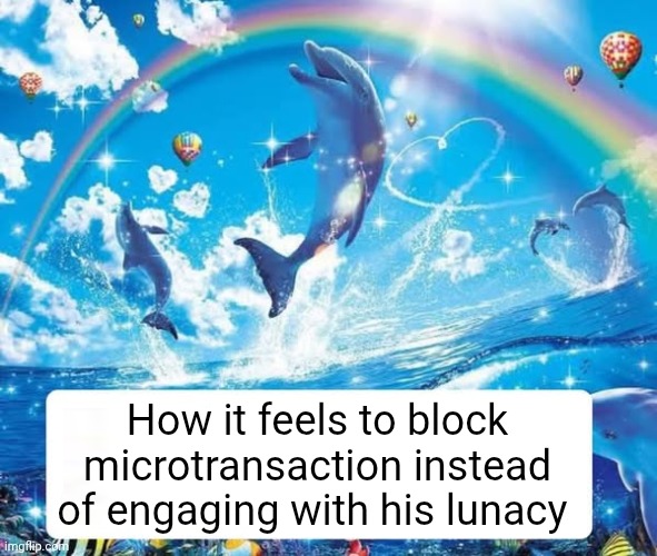How it feels to X | How it feels to block microtransaction instead of engaging with his lunacy | image tagged in how it feels to x | made w/ Imgflip meme maker