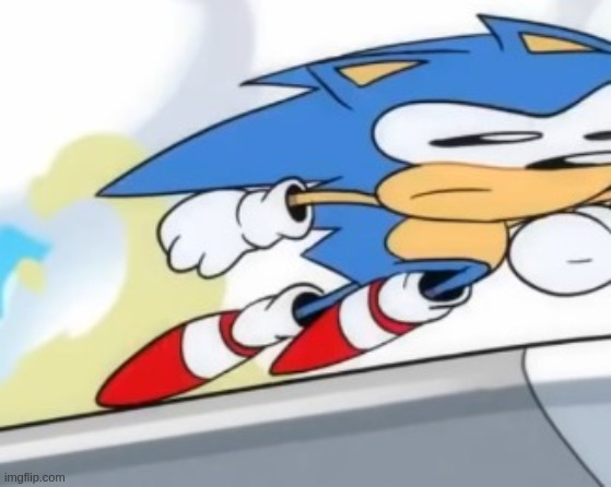 sonic running away | image tagged in sonic running away | made w/ Imgflip meme maker