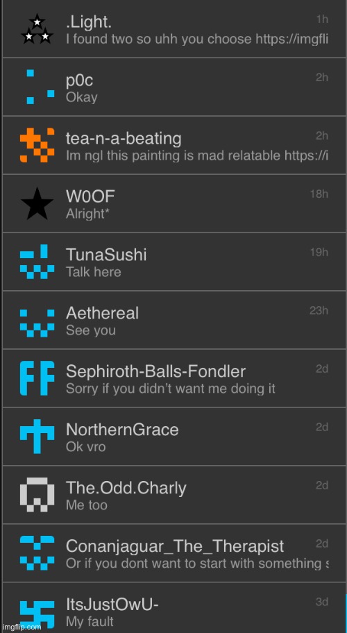 Pick one user and i'll leak the mc i had with them (not showing the aetheral one tho) | made w/ Imgflip meme maker