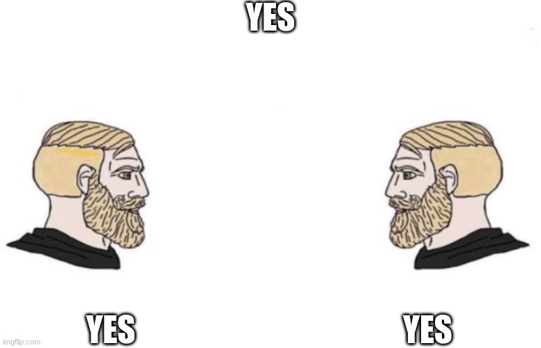 Double Yes Chad | YES YES YES | image tagged in double yes chad | made w/ Imgflip meme maker