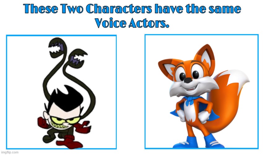 Debi Derryberry 2 | image tagged in same voice actor,debi derryberry,the grim adventures of billy and mandy,new super luckys tale,cartoon network,super luckys tale | made w/ Imgflip meme maker