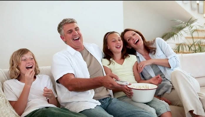 White Family Laughing Blank Meme Template