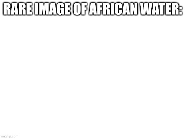 African Water | RARE IMAGE OF AFRICAN WATER: | image tagged in water,dark humor | made w/ Imgflip meme maker