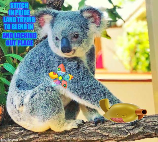 Stitch | STITCH IN PRIDE LAND TRYING TO BLEND IN; AND LOCKING OUT PLACE | image tagged in stitch,kingdom hearts | made w/ Imgflip meme maker